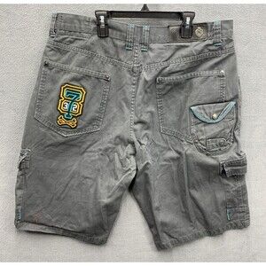 Eight 732 Cargo Shorts Mens Size 40X14 Gray 100% Cotton Embroidered